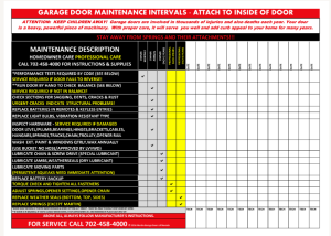 Garage Door Maintenance Schedule Recommended by Martin Garage Door of Nevada