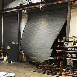 This garage door was not reinforced for wind